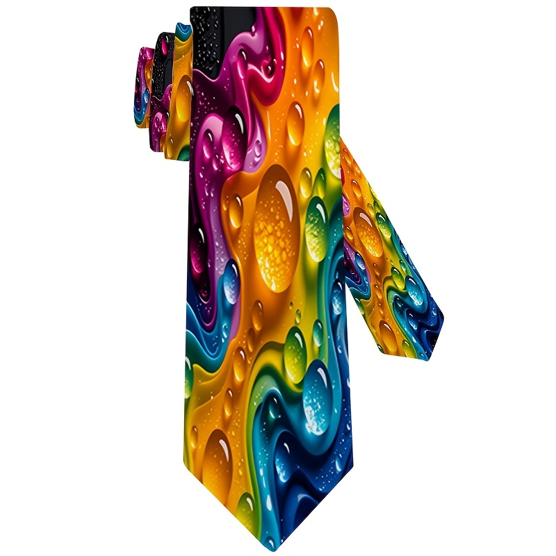 TEMU 1pc Of A Vibrant Necktie Featuring A Fun , Ideal For Celebrations, Festive Occasions, And Everyday Wear. A Fashionable Accessory For The