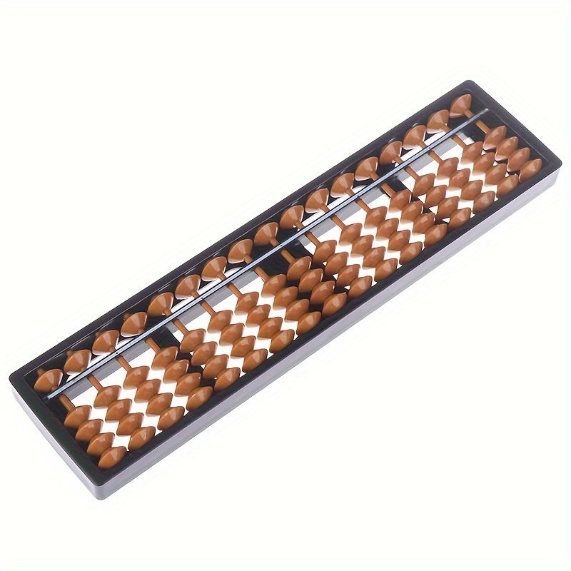 

1pc Brown Plastic Abacus With 17 Beads - Durable Handheld Calculator For Easy Math