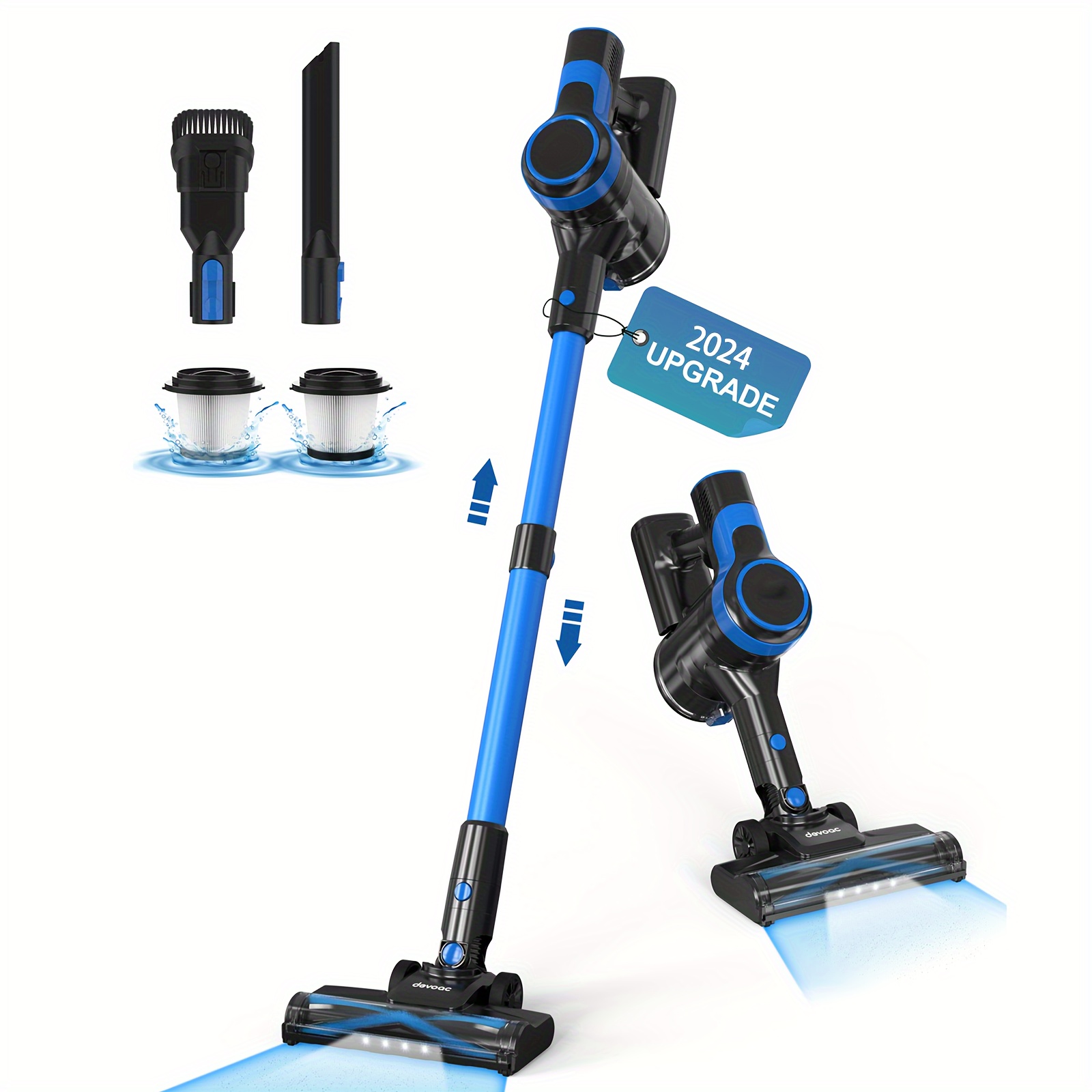 TEMU Cordless Vacuum Cleaner, 28kpa Powerful Cordless Vacuum 6-in-1, Battery Stick Vacuum 2200m-a-h Up To 45 Mins, Lightweight Handheld Vacuum Cleaner Carpet And Floor Pet Hair
