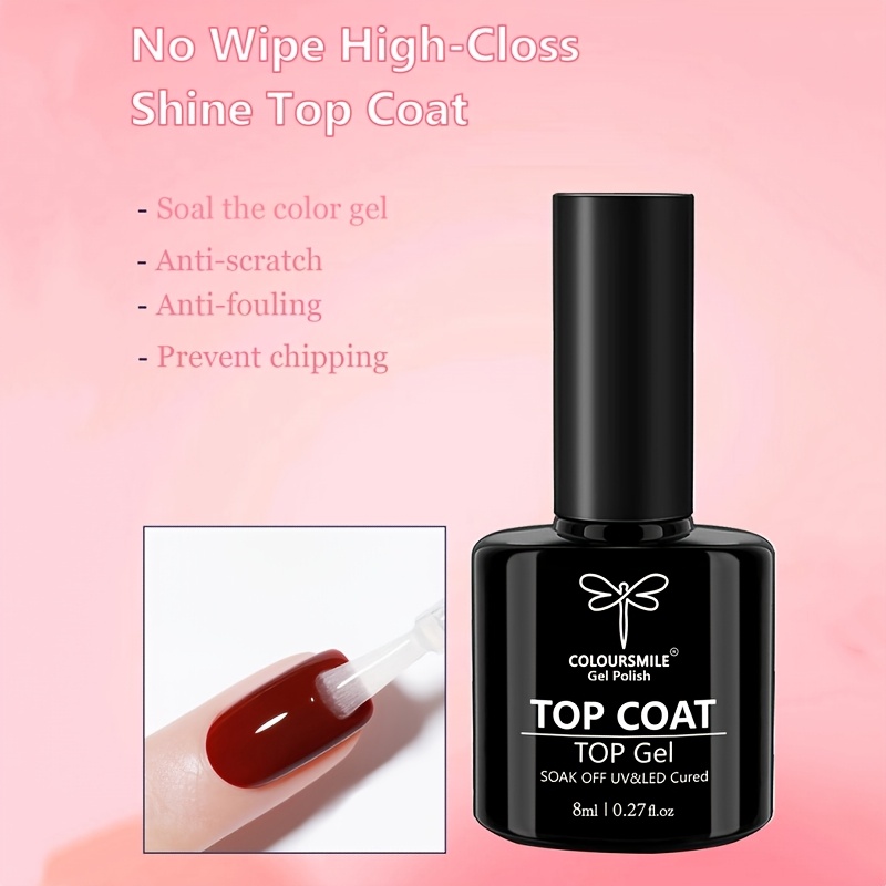 Image of 8ml No Wipe Gel - Shine Finish And Long Lasting, Soak Off Led Nail Lamp Gel Finish Nail Art Design Manicure Gifts For Women