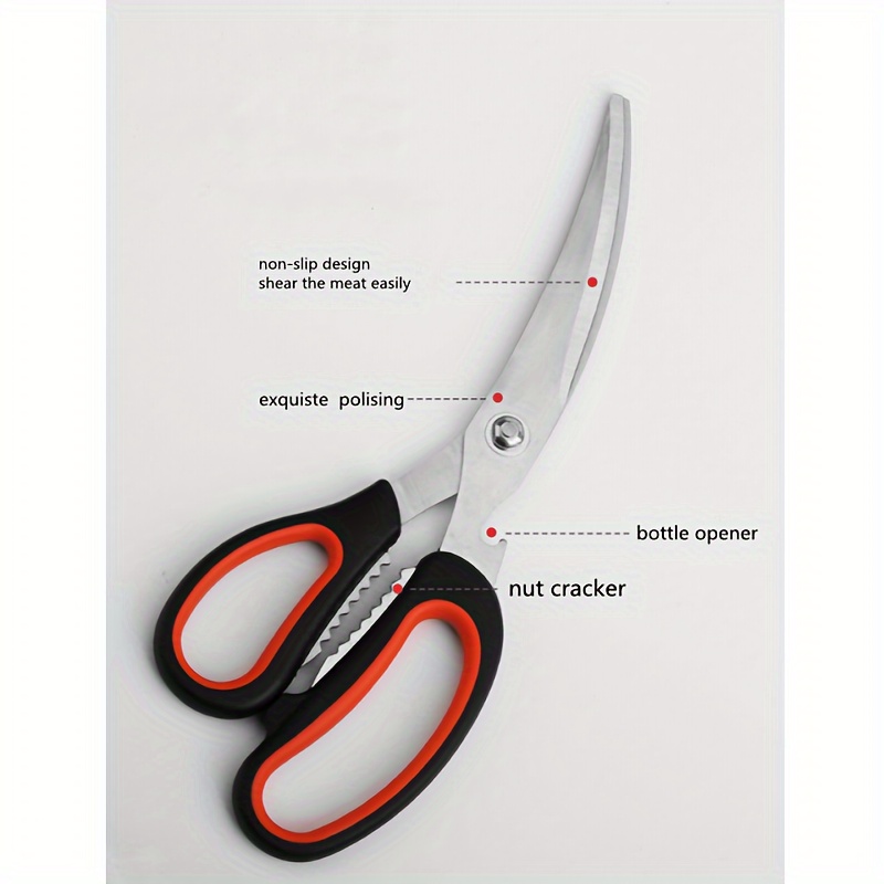 

Versatile Stainless Steel Kitchen Scissors - Perfect For Bbq, Poultry & Seafood - Durable Multi-purpose Shears