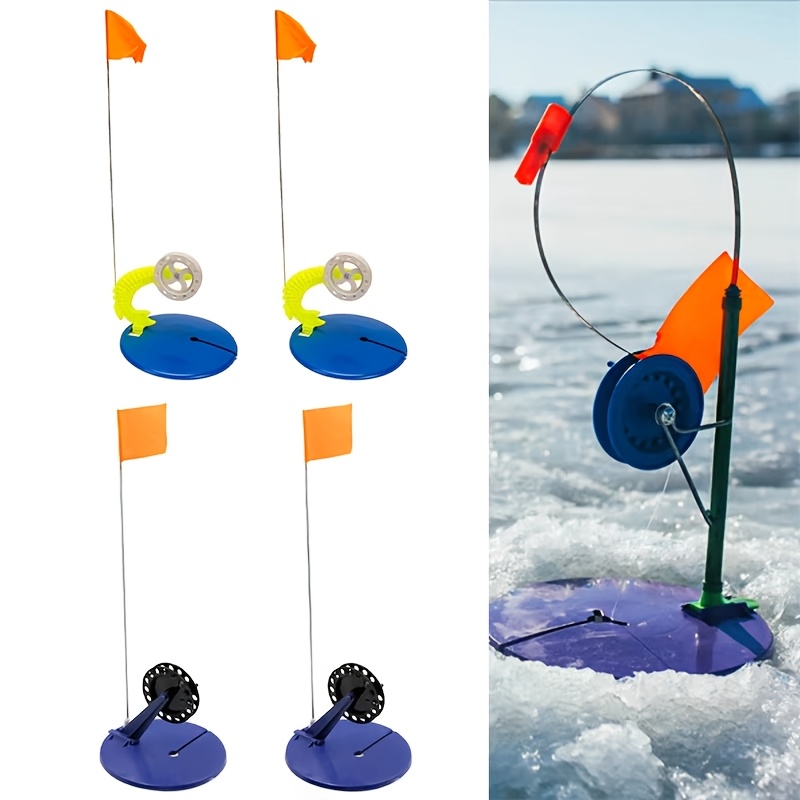 

2pcs Ice Fishing Flag Set, Portable Automatic Fishing Stand With & Yellow Flags, Abs Material, No Batteries Required, With Ideal For Thanksgiving, Christmas, Halloween, New Year Fishing Gear