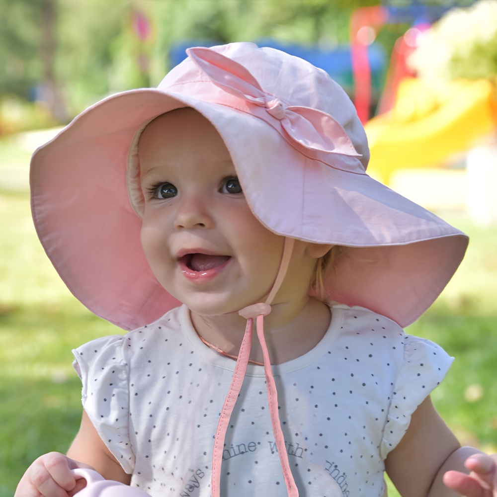 Wide brim hot sale baby hat