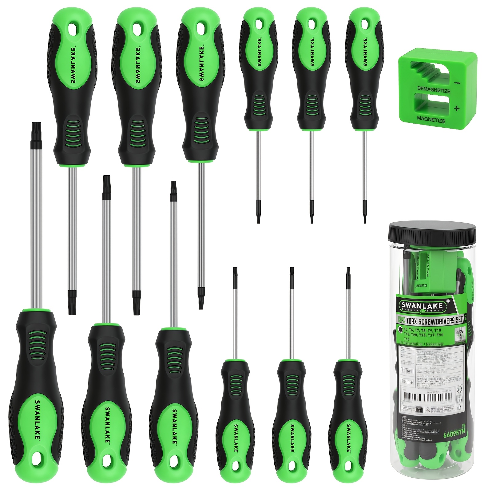 Swanlake Magnetic Torx Screwdriver Set - 13pcs - T5 To T40 Screwdrivers