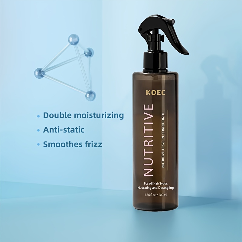 TEMU Conditioner Spray And Detangler - And Prevents Moisture Loss And Frizz - For Curly, Dry And Damaged Hair, Contains Argan Oil, Collagen, , Suitable For All Hair Types, Holiday Gift, Hair Care