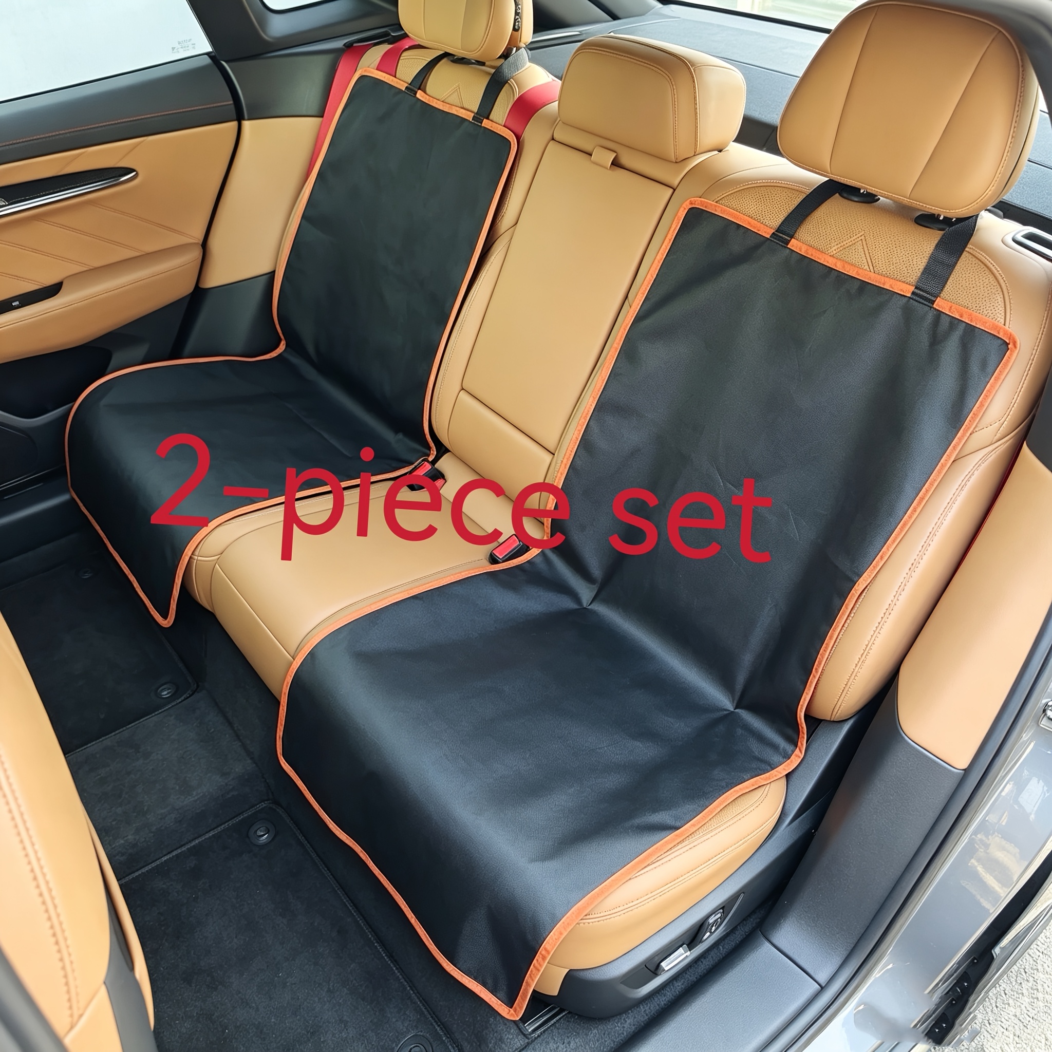 TEMU 2pcs Set 420d Oxford Cloth Thickened, Extended, And Enlarged Car Seat Cushion, Oxford Cloth Car Seat Protector Cover, Safety Mat, Premium Front