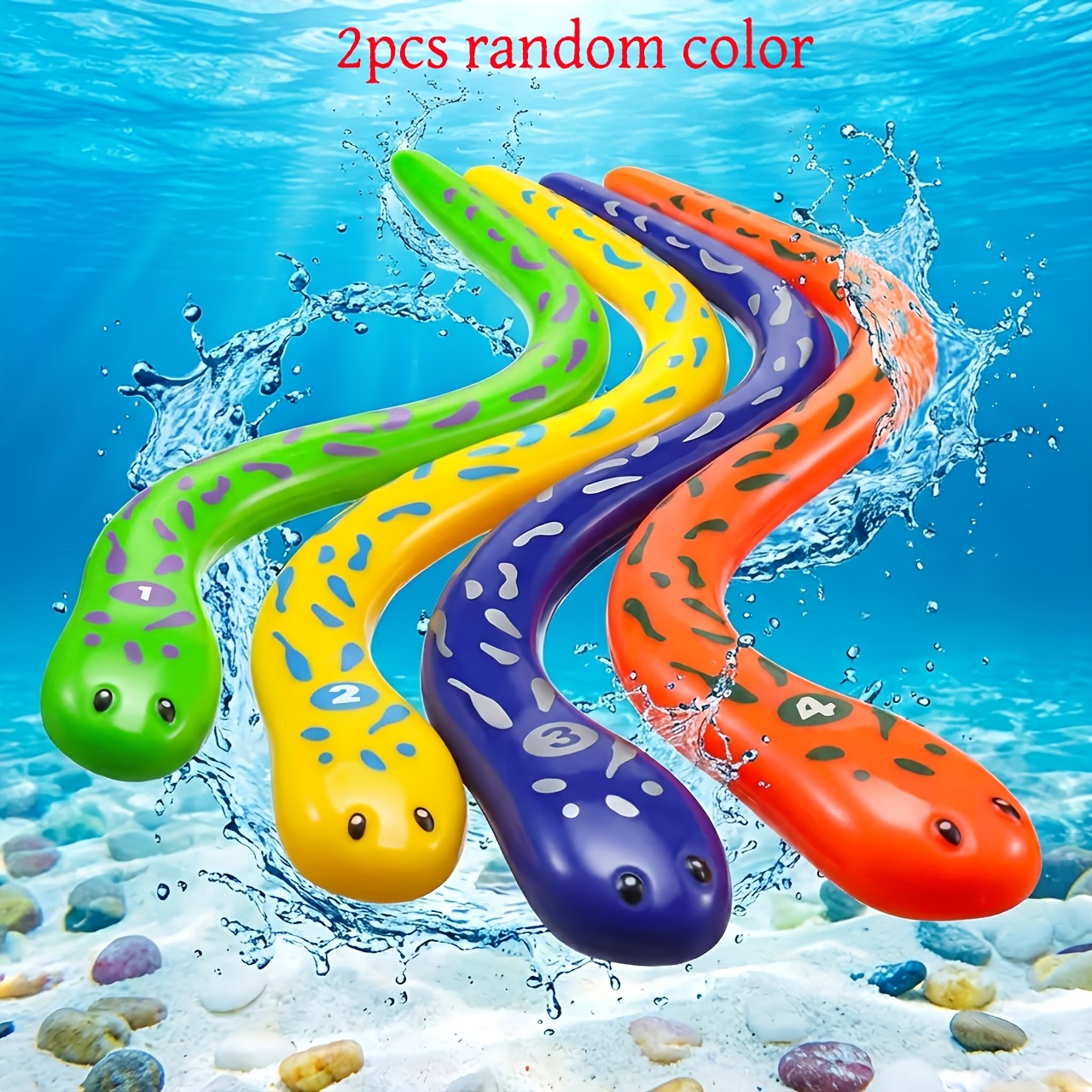 2pcs Random Colors Diving And Pool Toys, Swimming Training Gift, Underwater Game Party Additions, Kids' Water Fun, Ideal Toy
