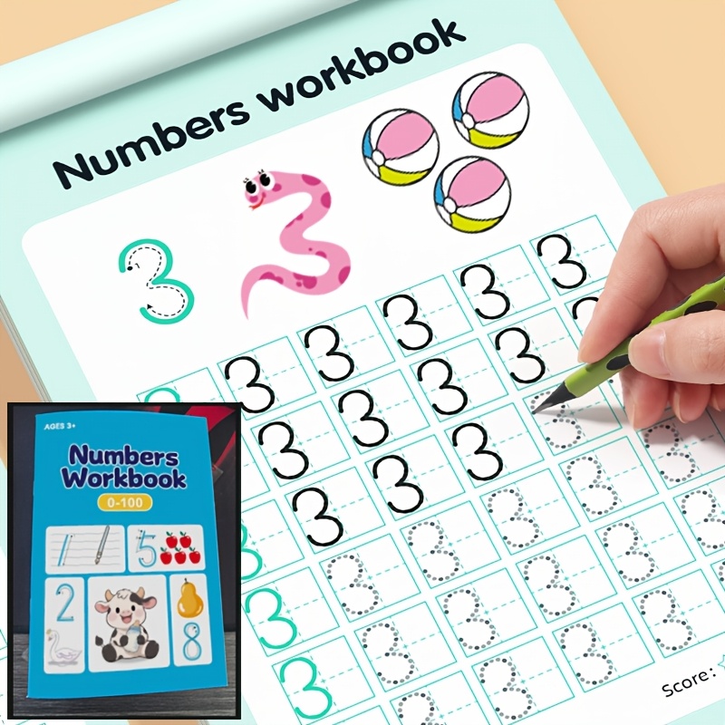 48-page Numbers 0-100 Practice Book,handwriting Practice Book,math Learning Copybook,math For Homework, Writing Skills,creative Coloring Adventure,back To School Supplies,easter,christmas Gift