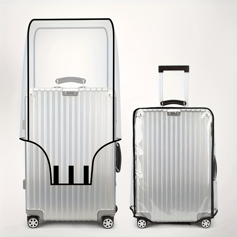 TEMU 3pcs Transparent Pvc Luggage Case Protective Cover | Scratch And Dust Resistant | Durable Suitable For 20 Inch, 24 Inch, And 28 Inch Luggage |