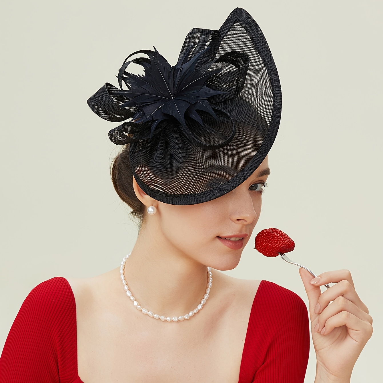 Women Church Hats Organza Tea Hats,Fascinator Bridal Tea Party Wedding Hat