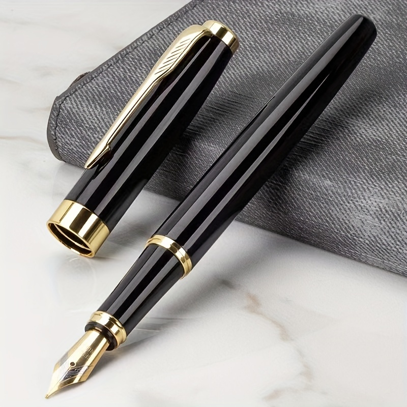 

Elegant Personalized Engravable Metal Fountain Pen With Medium Point For Daily , Business And Study - Washable Ink Luxury Gift Set With Presentation Box