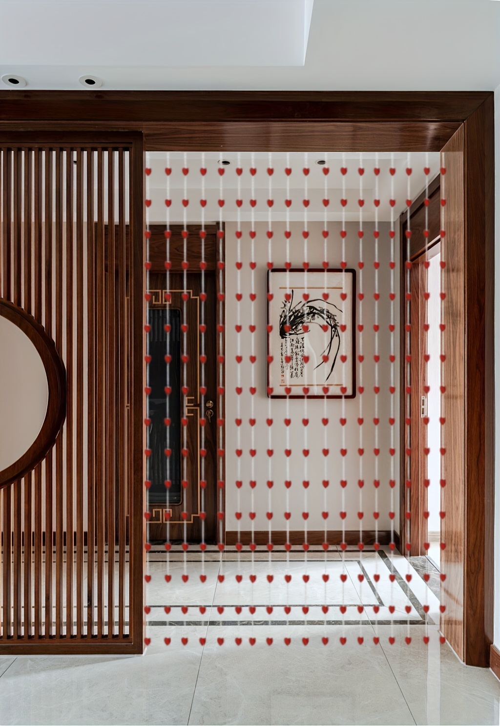 heart patterned beaded doorway curtain plastic Temu Saudi Arabia