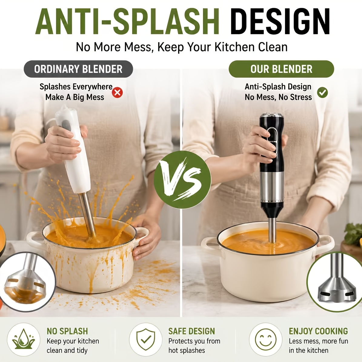 600W Portable Stainless Steel Handheld Blender, 2-Speed Blending... product image 11