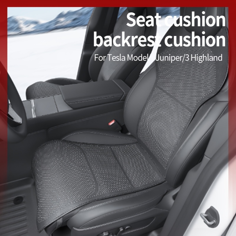 TEMU For Model / Model 3 Highland Car Seat Cushion Backrest 2pcs Set, Ergonomic Support To Driving Fatigue, Original Does Not Seat Belts, And