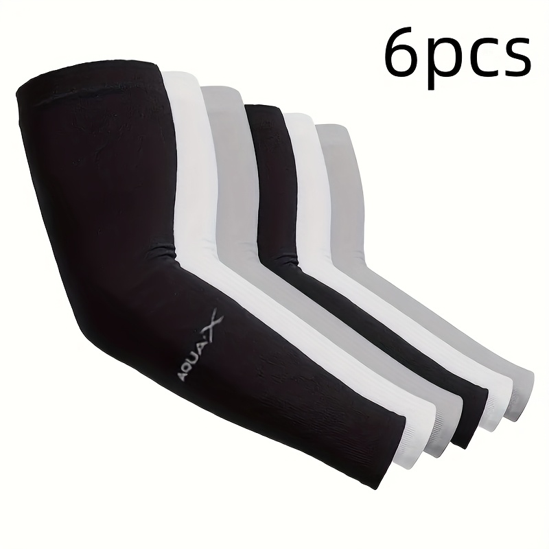 2/6pcs Cooling Arm Cover - High Elastic, Breathable Polyester For Driving, Golf, Fishing, Cycling, Hiking And Outdoor Sports - Solid Color