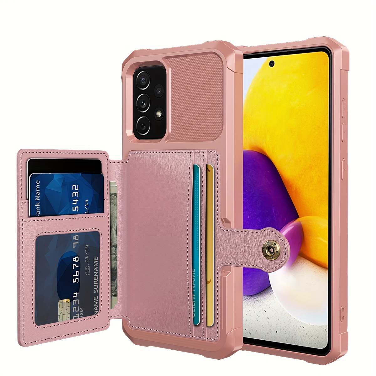ZM03 Card Holder Faux Leather Case for 5G 5G Mobile Phone, with Card Slot, Compatible with Magnetic Car Mount, Heavy Duty Shockproof Durable Soft TPU Back Faux Leather Flip Wallet Cover - Image 55