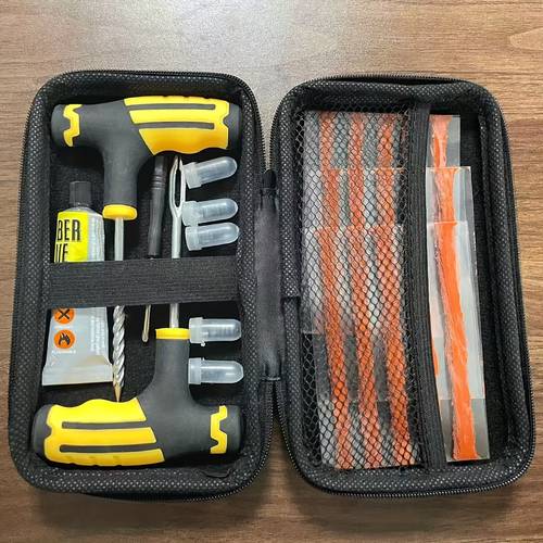 25 emergency tire repair complete kit tire repair kit with screwdriver and tire repair to disassemble tires self tapping screws repair plugs and portable storage bags quickly repair tire blowouts in cars trucks motorcycles