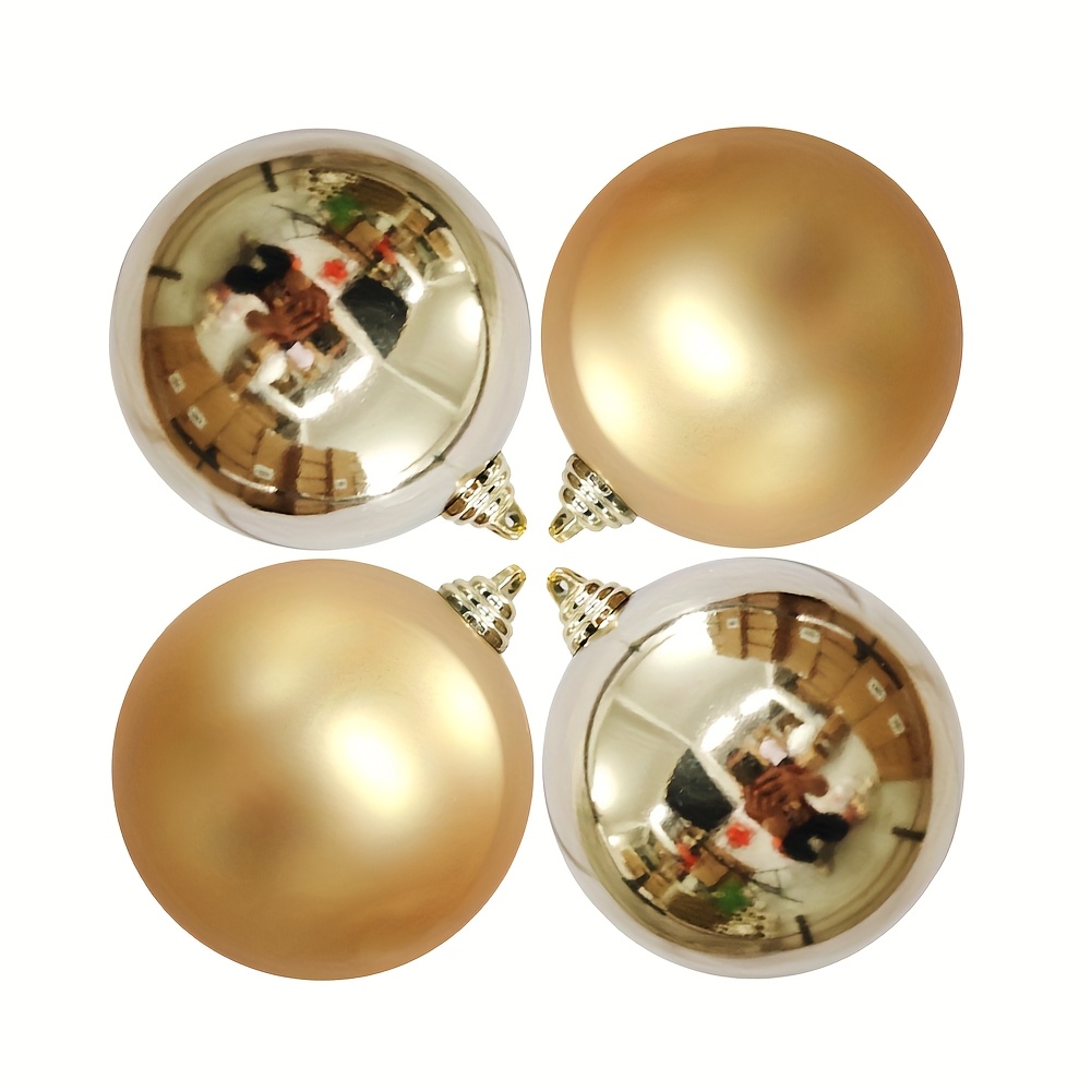 TEMU Juego de Bolas Redondas de 4/12cm - Acabado y Mate - Dorado - Decoración del Hogar, Adornos Navideños, Bolas Decorativas