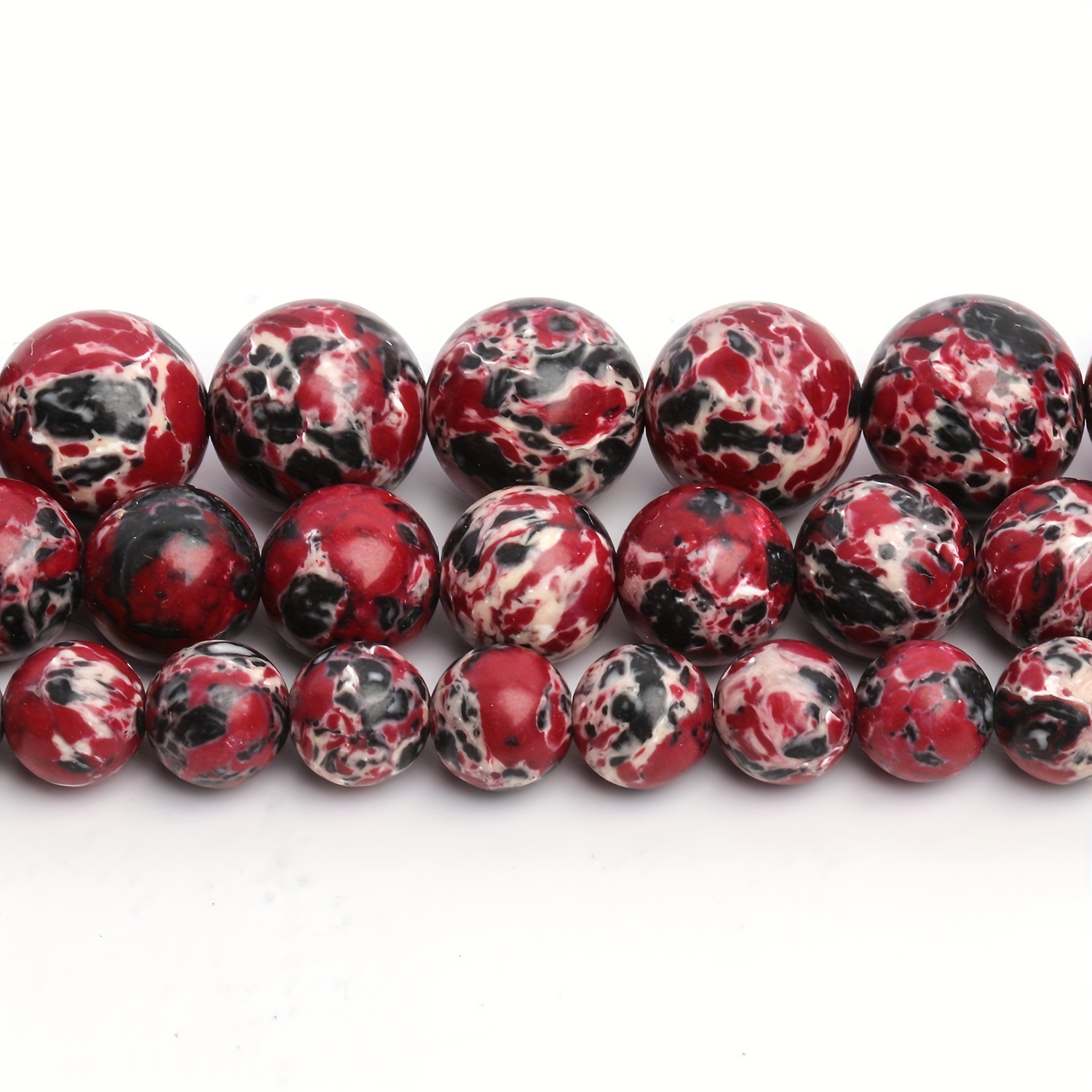 TEMU 61/46/36pcs Black& Natural Stone Beads 6/8/10mm Loose Spacer Beads, Jewelry Making Diy Bracelets Necklaces Earrings, For Women And Men Beaded Craft Supplies