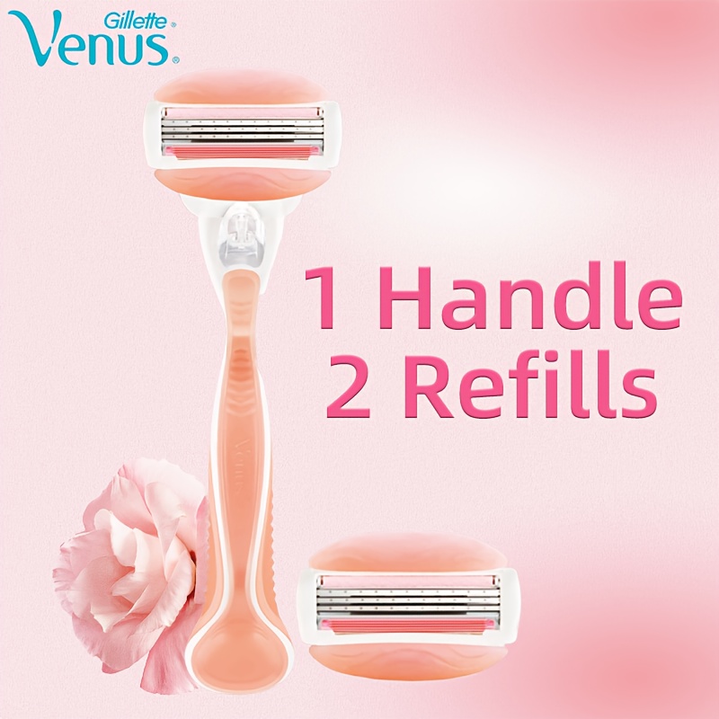 Image of Gillette Tea Fragrance Moisturizing Soap 1 Razor Handle 2 Blade Refills Manual Women's Hair Removal Knife Comfortable Shaver Underarm Shaver