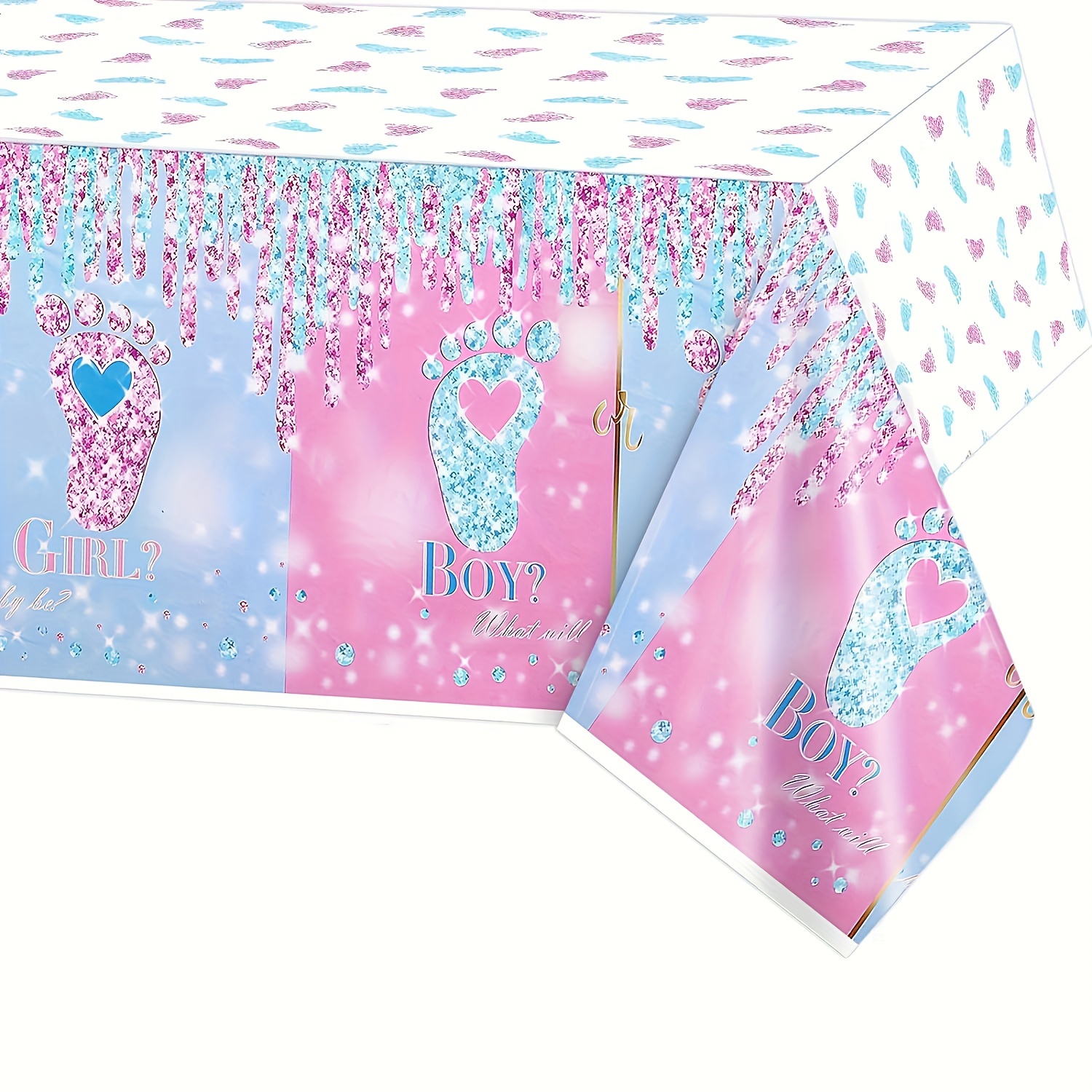 

1pc Gender Reveal Party Tablecloth, 54x108inch Plastic Disposable Table Cover, Mexican Independence Day Carnival Party Tablecloth, Home Decoration