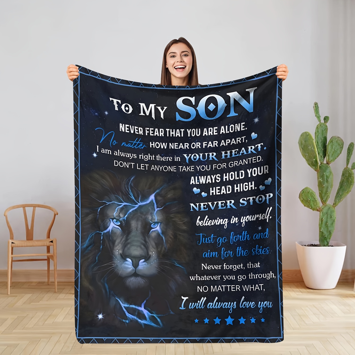 

Graphic Knitted Polyester Blanket Inspirational For Son - Fleece All Blanket