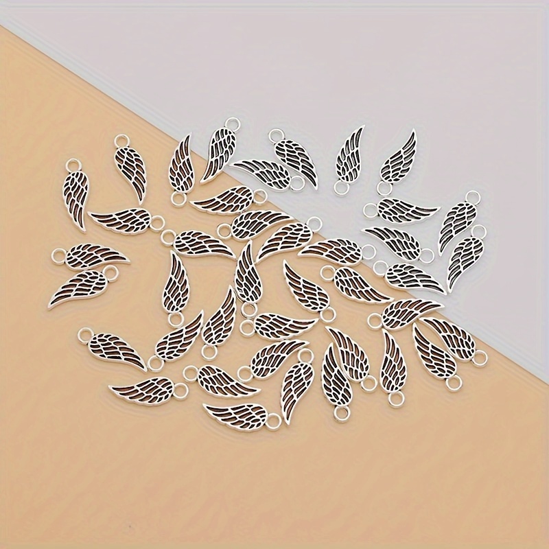 Image of 40pcs Hollow Wings Wing Charm Alloy Hollow Wings Wing Ancient Silvery Tibetan Silvery Making Bracelet Earrings Necklace Hollow Wings Pendant Handmade