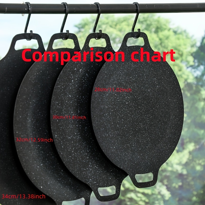 1pc Non-Stick Cast Iron Korean BBQ Grill Plate - Ideal for Home & Outdoor Use, Features Skewer Holder & Spatula, Perfect for Grilling Meats, Vegetables, and Seafood, BBQ Essentials|Round Skewer Holder|Durable Cast Iron