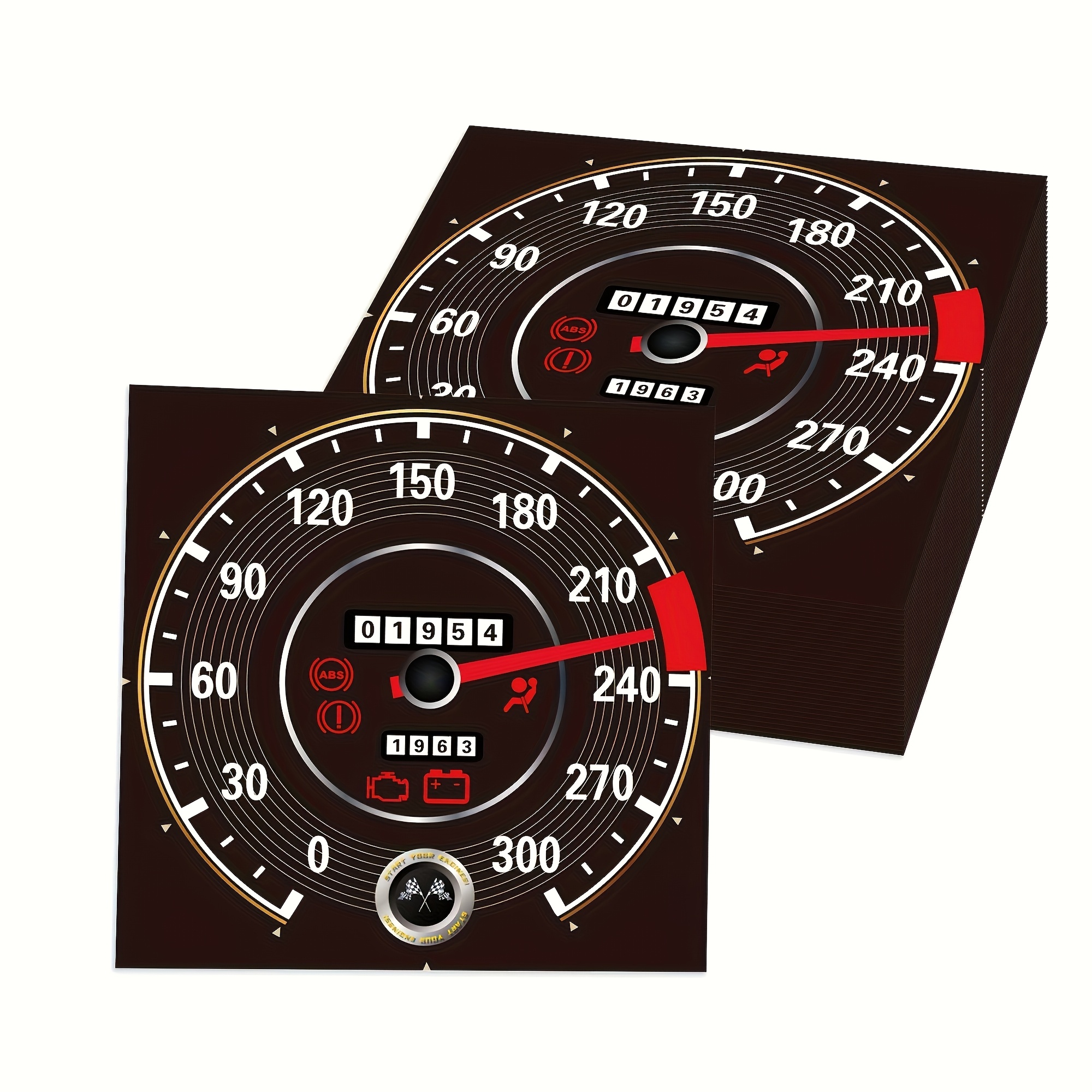 TEMU 20pcs Double-layer Dashboard Party Napkins, Suitable For Themed Parties, Black With Golden Accents, Birthday Party Decorations And Arrangements