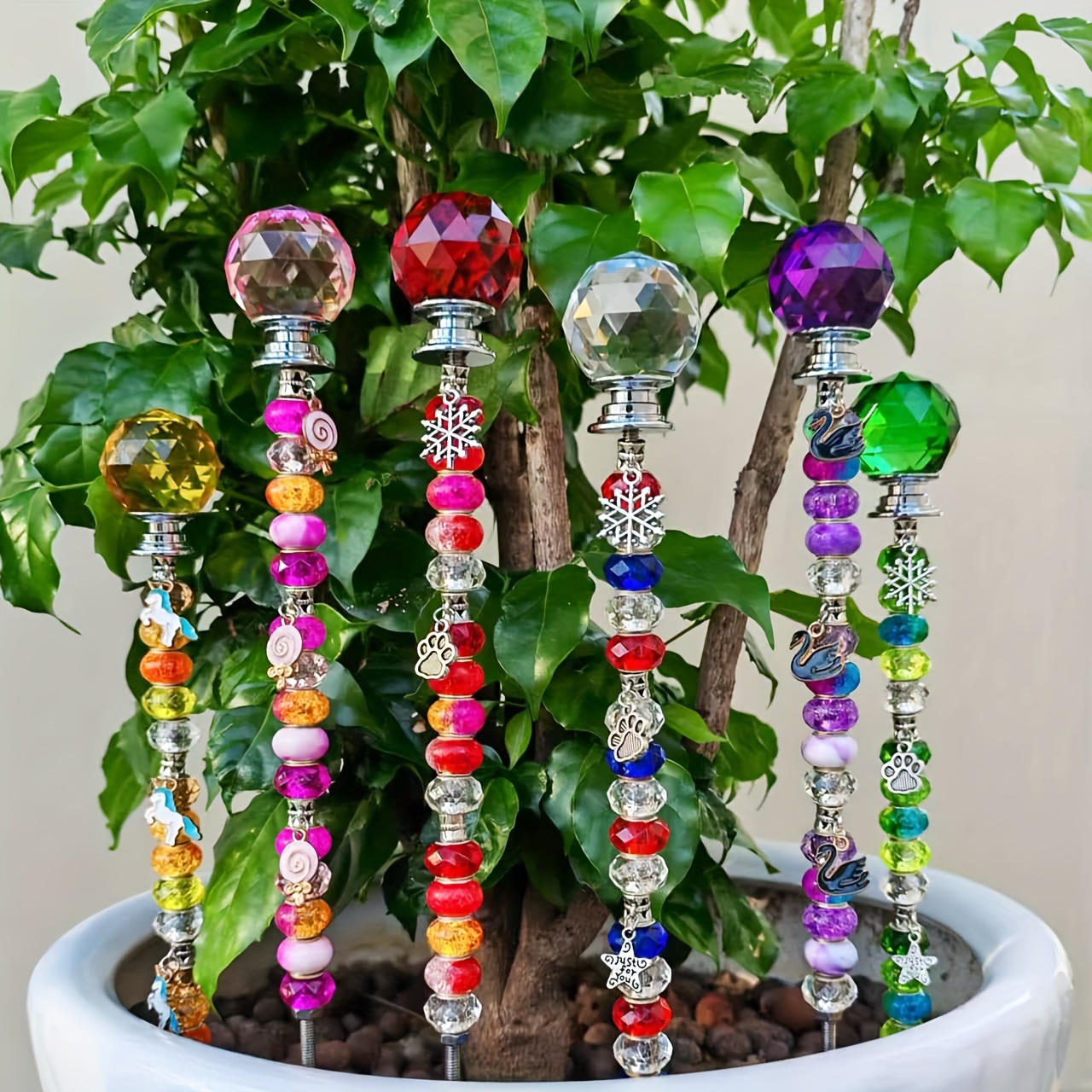 Kit Bacchette Per Fate Fai Da Te ZSlactp | 130 Pezzi Con Pali Da Giardino E Perline | Accessori Per Giardino Fatato | Regalo Creativo (Rosa) - 2