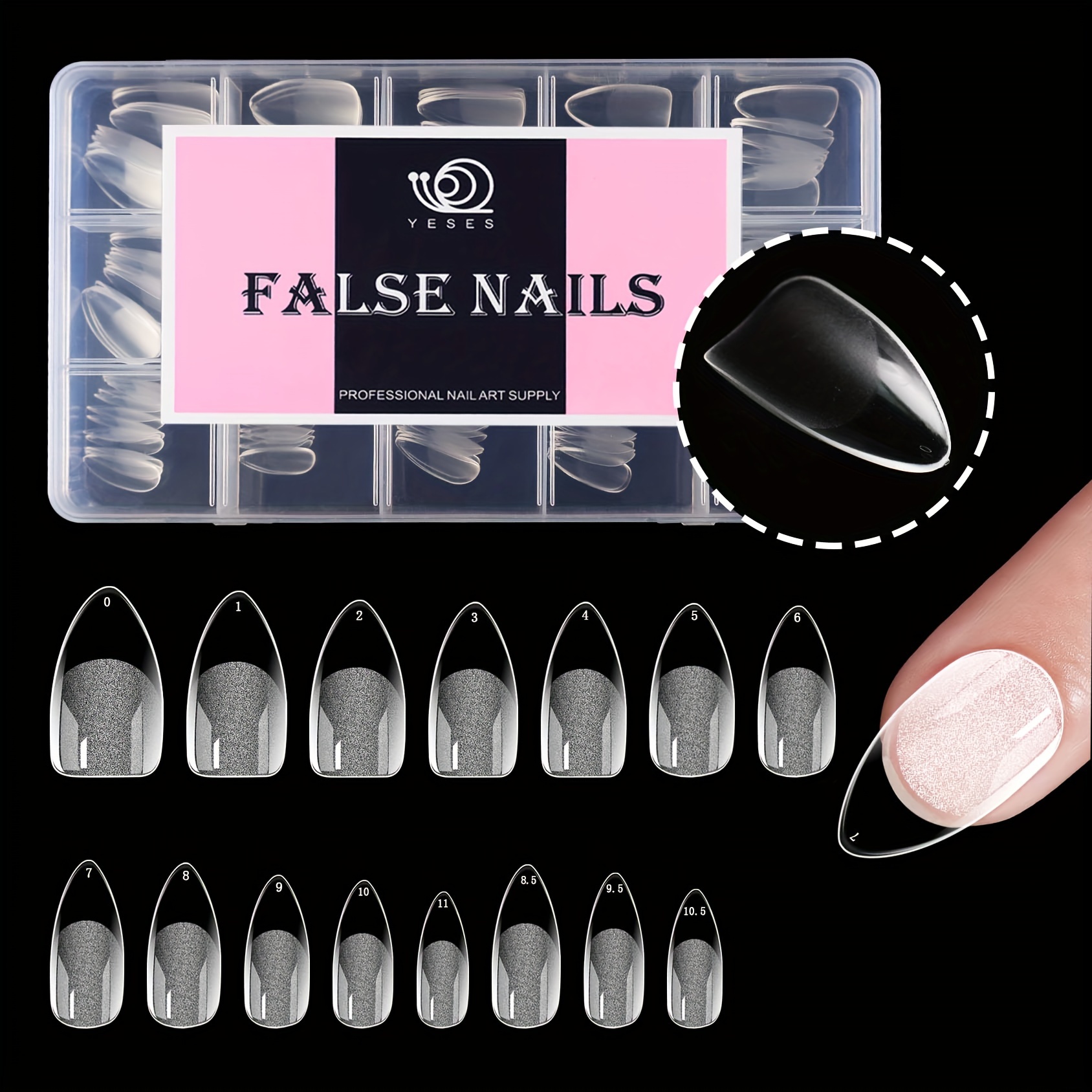 

Yeses Medium Short Full Drip Fake Nail Patch -288 Pre-ordered Gel Heads For Full Coverage Acrylic Nail Extension Diy-15 Sizes For Home Salon, Press Fake Nails