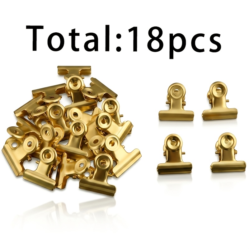 TEMU 18/36 piezas de clips dorados para fotos, clips para documentos, clips de , clips de carpeta, soportes para fotos, clips para facturas, clips de