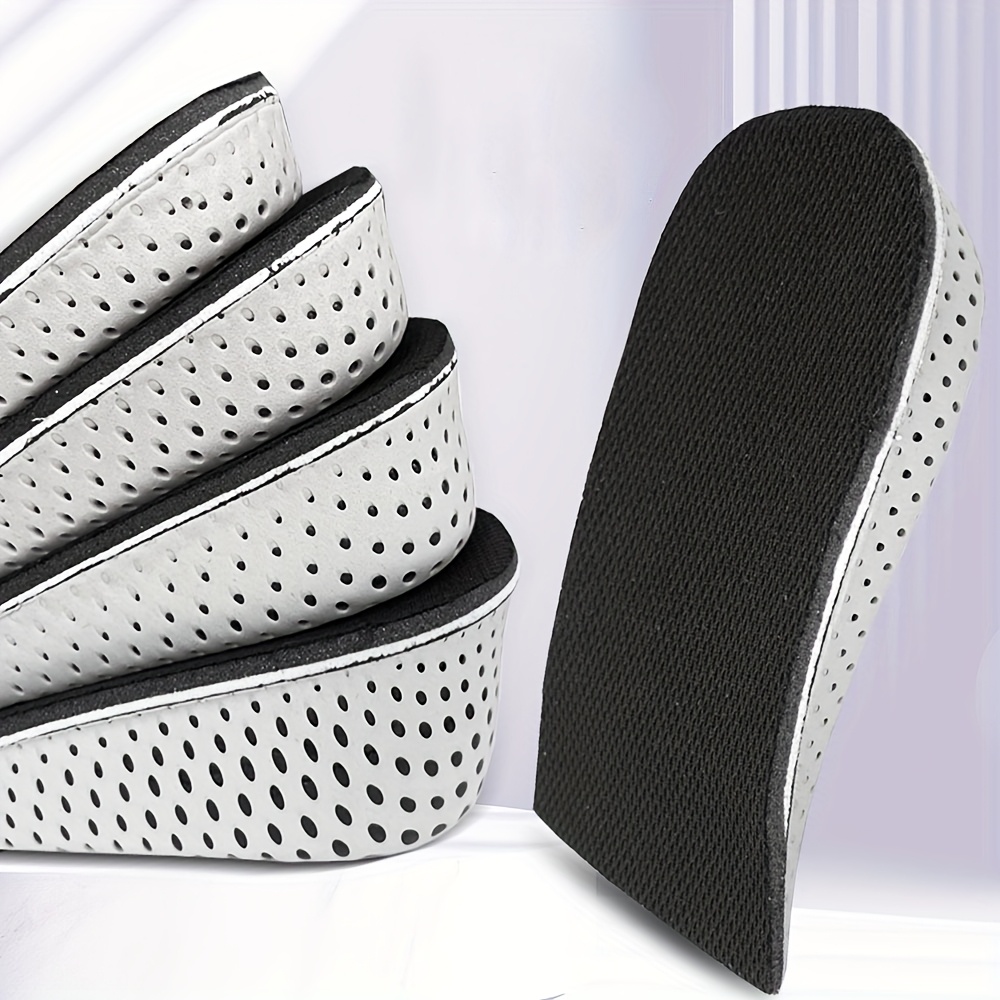 Black EVA Height-Increasing Insoles - Honeycomb Shock Absorption, 2/3/4/5cm Height Increase, Unisex for Men and Women, Comfortable Foot Support with Breathable Design