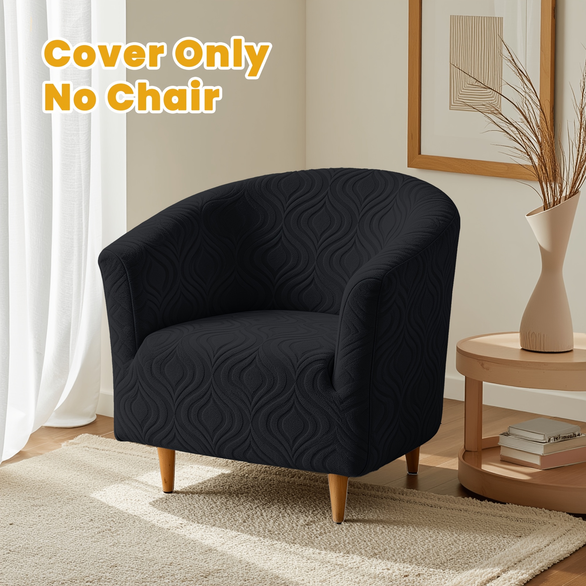 TEMU 1pc Peach Heart Shaker Velvet Jacquard Stretch Curved Club Sofa Cover, 1pc Full-wrap Single Seat Conference/negotiation Chair Protector