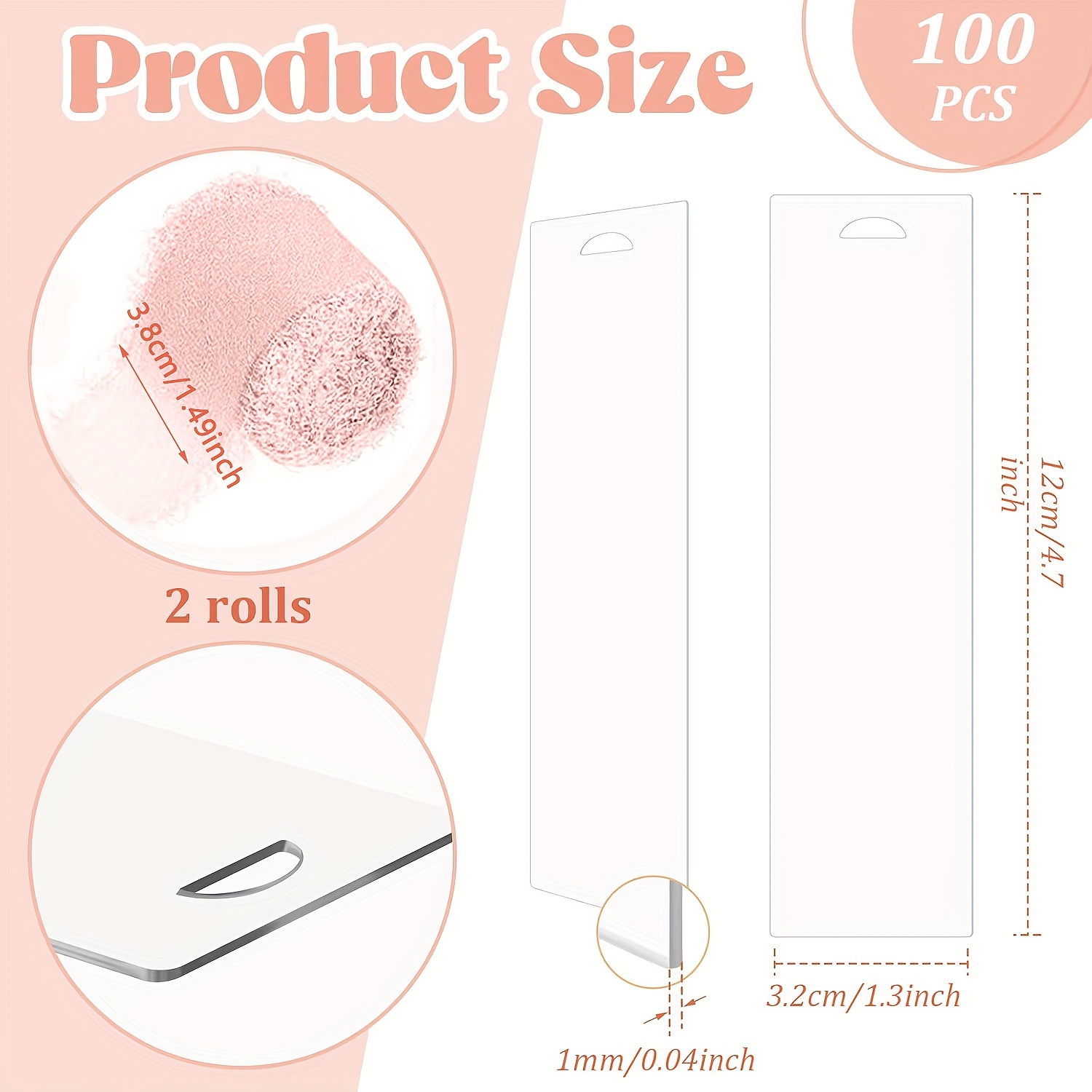 100pcs 2d Set Rectangular Acrylic Blank Bookmarks With 2 Rolls Of Light Pink Ribbon For Gift Tags Craft To Make Exquisite Party Gift