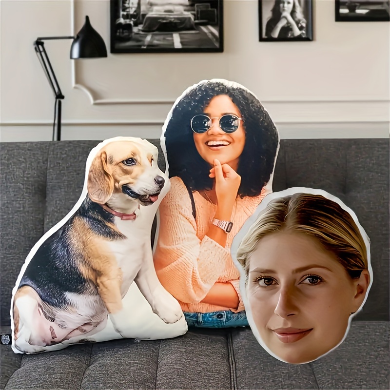 

Custom Pet & Portrait Face Pillow With Your Photo - Soft, Zippered Sofa Cushion, Machine Washable, Unique Gift Idea, Decorative Throw Pillow