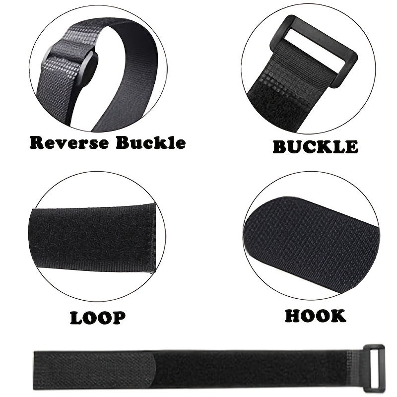 19 Pack Reusable Fastening Cable Straps, Adjustable Hook and Loop Nylon Ties