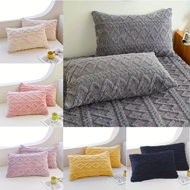 

2pcs, Diamond Taffel Plush Pillowcase, Plush Jacquard Pillowcase, 11.81 * 19.68 Inches, Living Room Sofa, Decorative Pillowcase, No Pillow Core Pillowcase