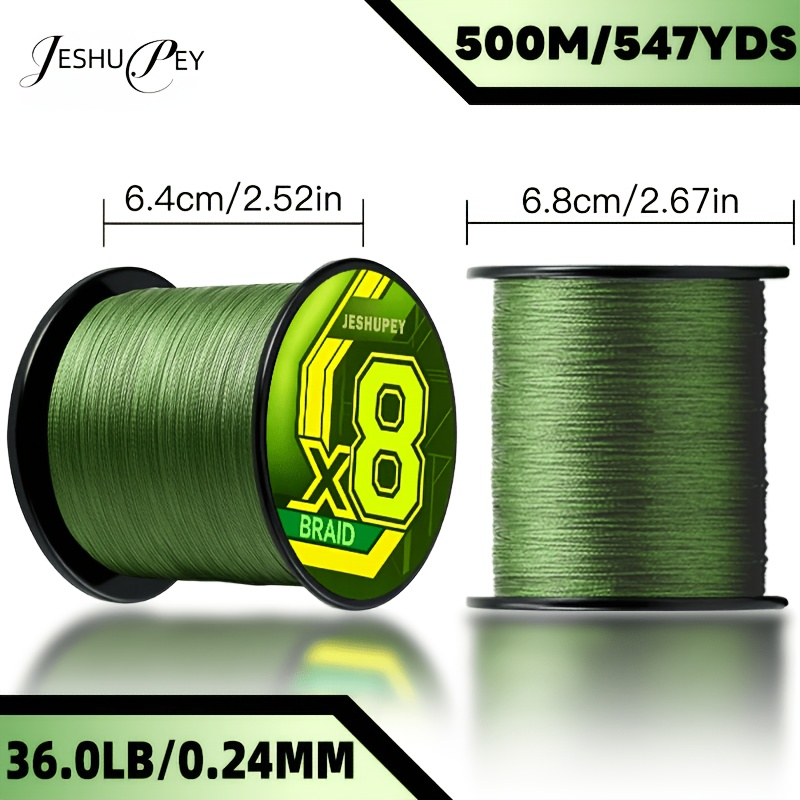 TEMU 500 Meters Of 547 Yards Of Fishing Line, Featuring An 8-strand Multifilament Pe Construction That Resists Abrasion, Available In Weights Of 9.0,