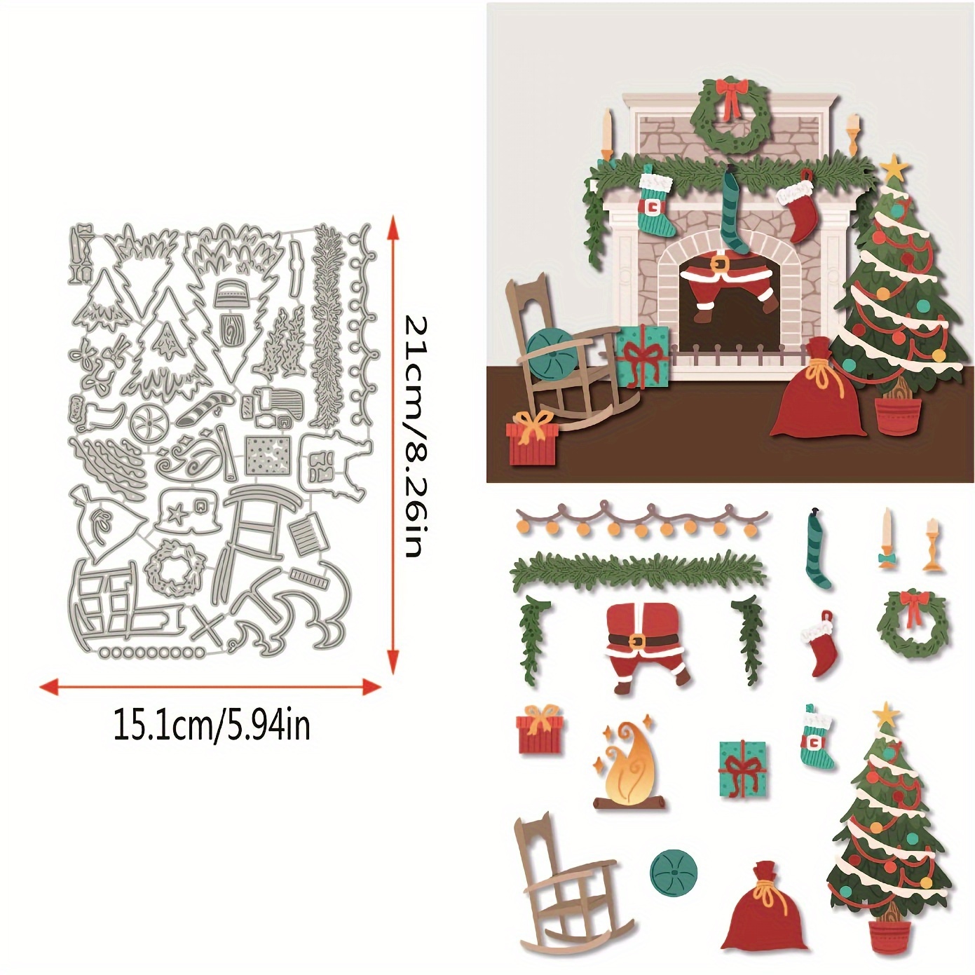 

A Cutting Die For A Christmas Fireplace Decoration Diy Scrapbook Knife Die Blade Punching Template Die