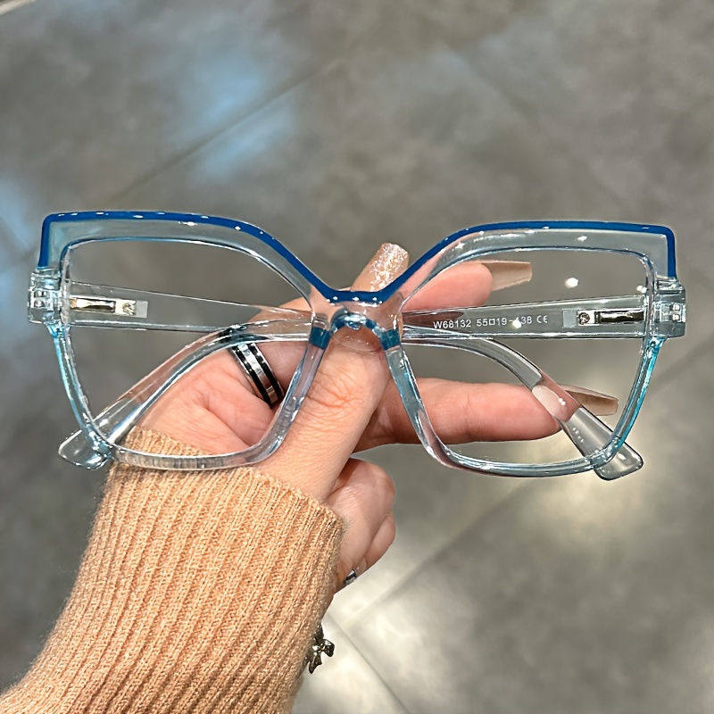 

Large Cat Eye Clear Lens Glasses Candy Color Fashion Decorative Glasses Cosplay Party Favors Glasses For Women