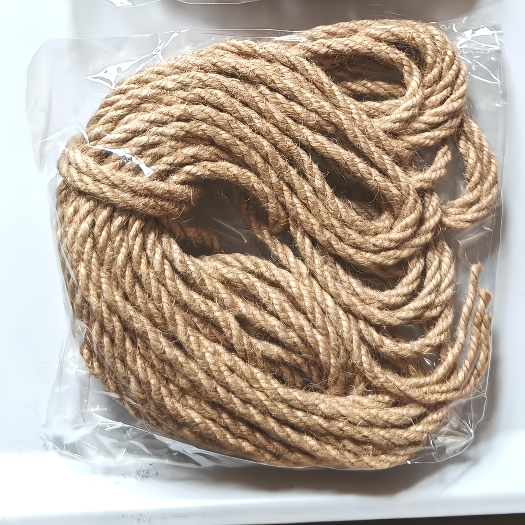 TEMU 6mm Jute Rope 10m (32.8ft / 393.7in), Thick Natural Twine Bundle For Cat Scratching Post Wrapping, Macrame, Diy Crafts, Floral Arrangements &