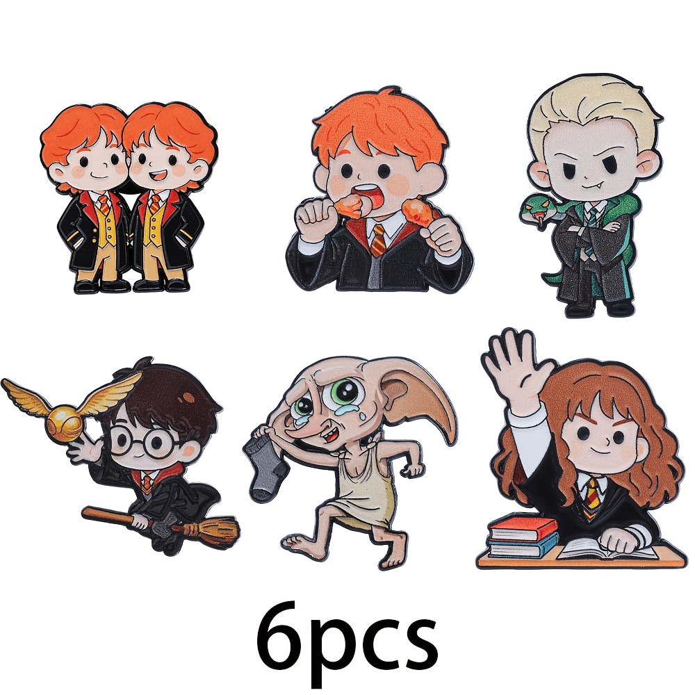 TEMU 6pcs Figurines de Dessins Animés Populaires et Mignonnes Harry Potter Hermione Ron Weasley, Peinture à , Résine, Moulage, Blocage de Couleurs,