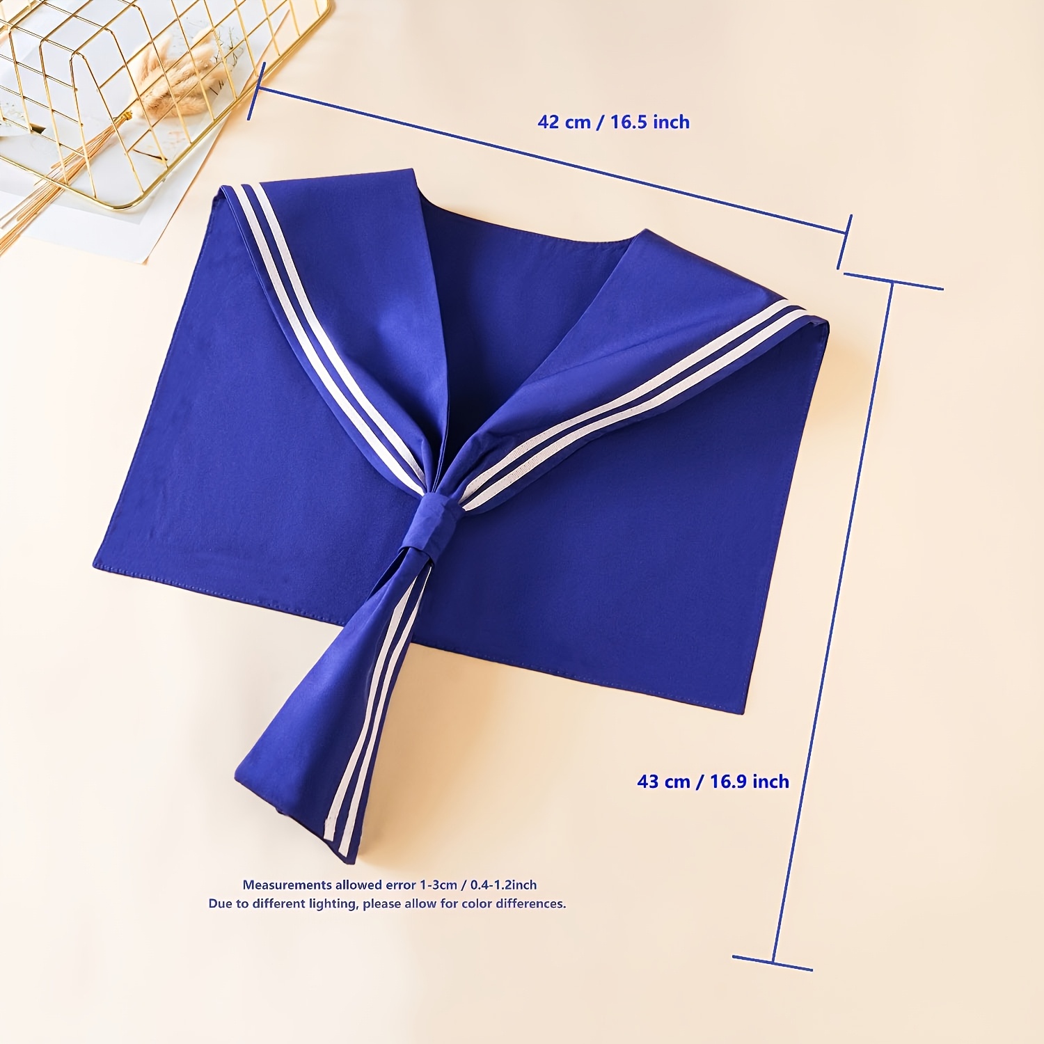 TEMU 1pc Navy Blue Shawl Style Detachable False Collar For Women, Versatile For , Pairs Well With Skirts, Vests, T-shirts, Etc.
