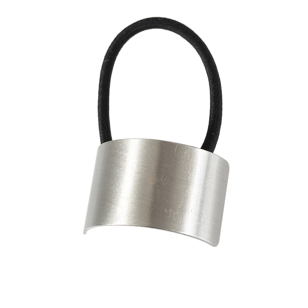 A Smooth, Brushed Metal Hair Tie With High Elasticity, A Easy And Elegant Accessory Suitable For Daily And Makeup