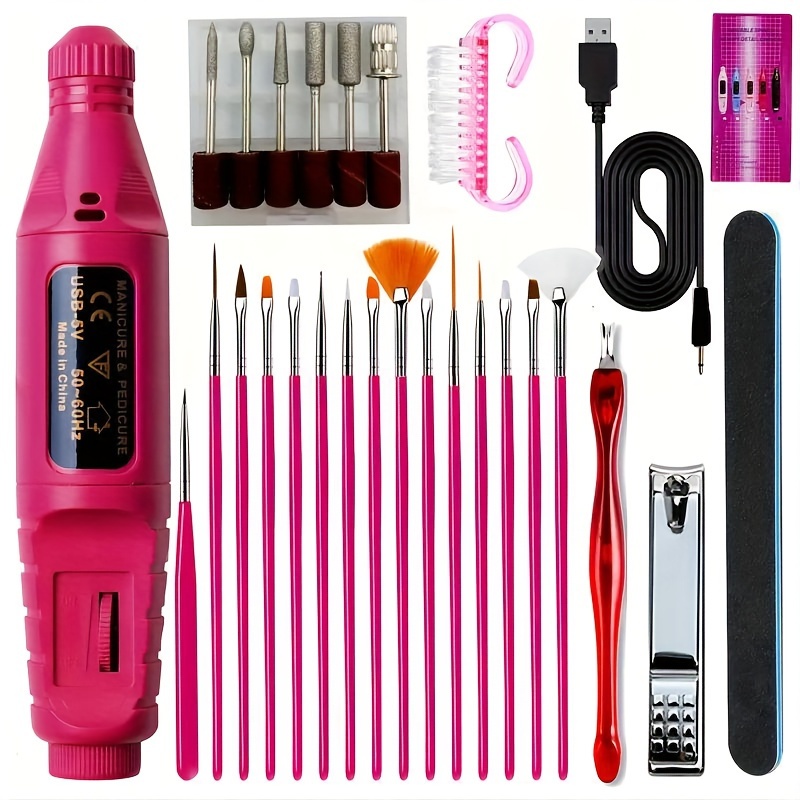 TEMU Electric Nail Drill, Professional Acrylic Nail Kit, Gel Remover Nail Tools, File Finger Toe Care Nail Tips Nail Care, Nail Polishing Machine