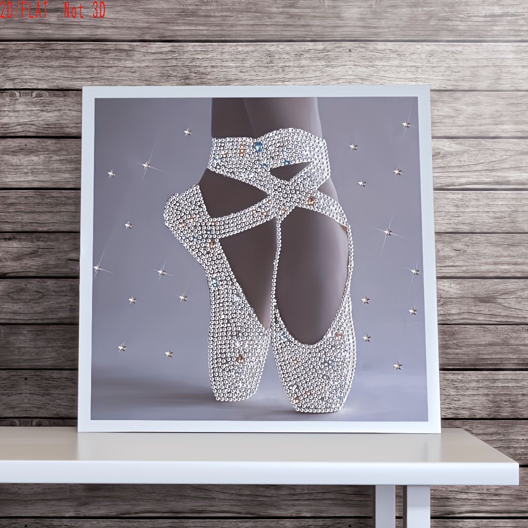 A 2d/flat Painting Kit Diy Adult Kit For Beginners, Painting Accessory Craft Supplies For Home Wall Decoration (30*30cm/12*12 Inches) Ballet Shoes Gift Decoration