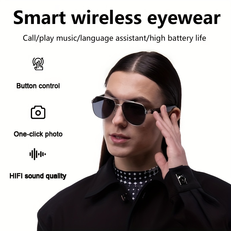 Smart Audio Sunglasses Stereo Speakers Touch Control Hands - Temu