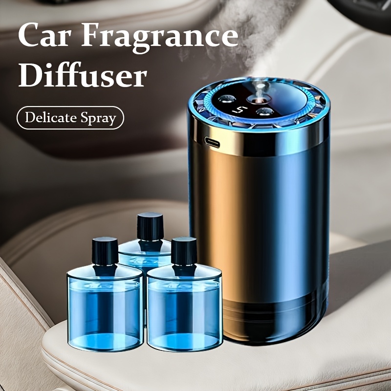 TEMU [ Get 3 Free] Car Perfume, Car Accessories, Car Fragrance Rechargeable, Odor Removal, Multiple Fragrances, With Led Lights, Automatic , Silent Leak Proof Design, Providing For Cars