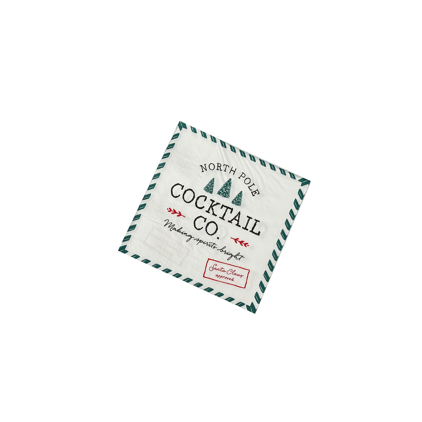 TEMU Set Of 20 Christmas-themed Napkins Featuring A White Backdrop With A Christmas Tree And 'merry Christmas' In English, Elegantly Designed For